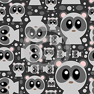 Seamless pattern with cute pandas