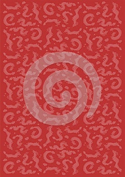 Seamless pattern of cute red dragons. Vector illustration.