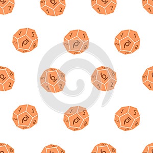 Seamless pattern with d12 dices vector illustration