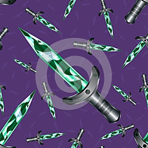 Seamless Pattern Dagger Weapon