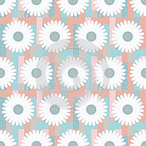 Seamless pattern daisies