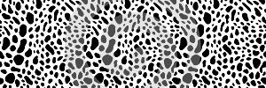 Seamless pattern with Dalmatian spots and cow prints. Animal fur texture surface