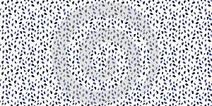 Seamless pattern with dark blue, black polka dot, random dots, spots, drops on a light background. Vector hand drawn sketch shape
