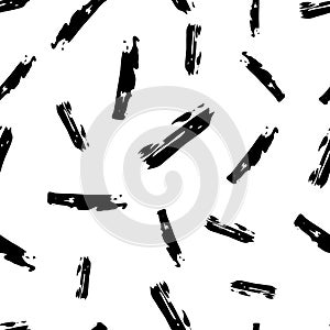 Seamless pattern with dark hand drawn scribble smear