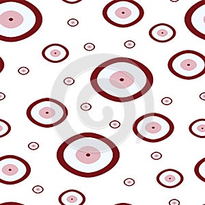 Seamless pattern with dark red evil eyes vector