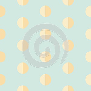Seamless pattern with dark yellow and light yellow circles on blue background