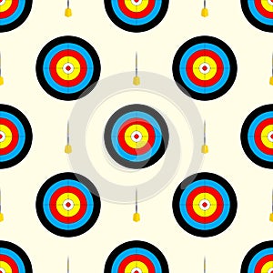 Seamless pattern with dartboards for darts game