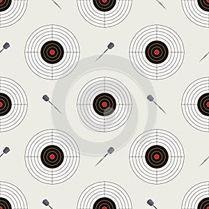 Seamless pattern with dartboards for darts game photo