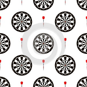 Seamless pattern with dartboards for darts game