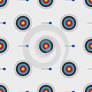 Seamless pattern with dartboards for darts game photo