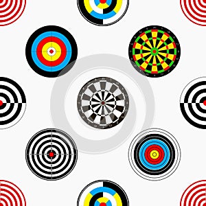 Seamless pattern with dartboards for darts game photo