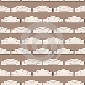 Seamless pattern with decorative belt with architectural details. Decoration of the wall fragment