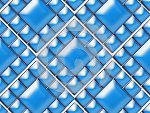 Seamless pattern with decorative blue squared