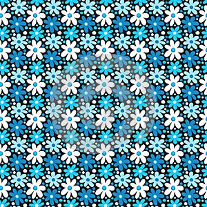 Seamless pattern with decorative daisy flowers