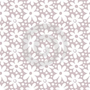 Seamless pattern with decorative daisy flowers