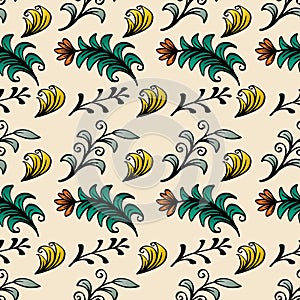 Seamless pattern with decorative flowers.