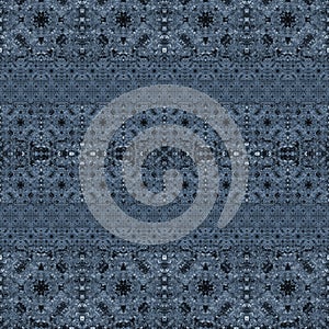 Seamless pattern of decorativefloral element. blue abstract lace background
