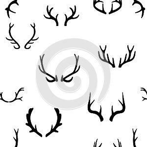 Seamless pattern with deer antlers. Vector illustration EPS 10