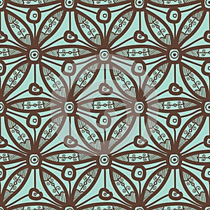 Seamless pattern design with hexagonal lace motif