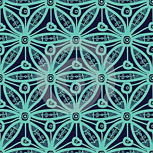 Seamless pattern design with hexagonal lace motif