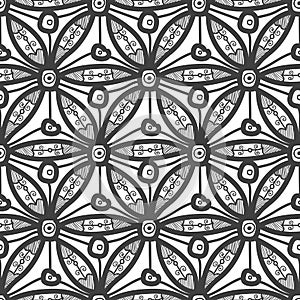 Seamless pattern design with hexagonal lace motif