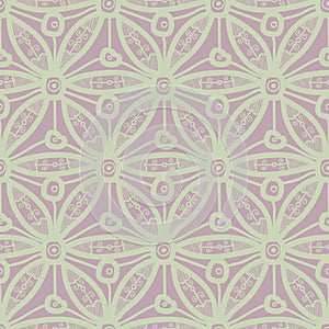 Seamless pattern design with hexagonal lace motif