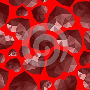 seamless pattern diamond heart on red background