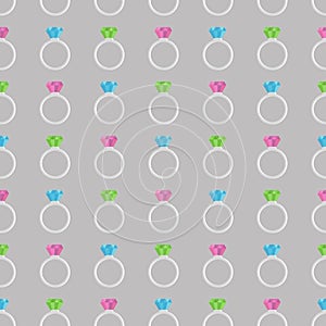 Seamless pattern with diamond rings.