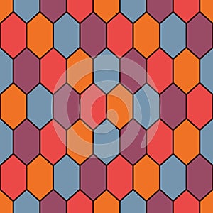 Seamless pattern with diamonds grid. Turtle shell motif. Honeycomb wallpaper. Repeated rhombuses and lozenges figures