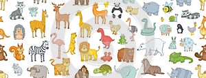 Seamless Pattern with different animals