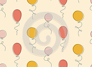 Seamless pattern with different balloons.