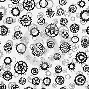 Seamless pattern with different gears