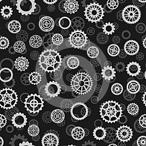 Seamless pattern with different gears