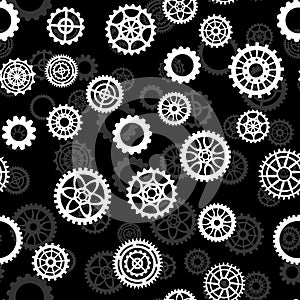 Seamless pattern with different gears