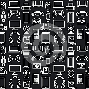 Seamless pattern of the digital devices
