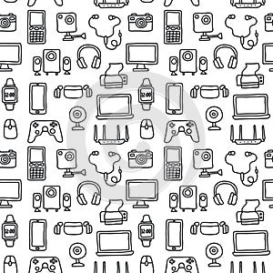 Seamless pattern of the digital devices