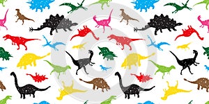 Seamless Pattern dino dinosaur vector isolated wallpaper background colorful