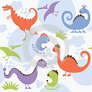 Seamless pattern, dinosaur