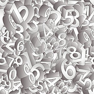 Seamless pattern 3Dnumbers , vector