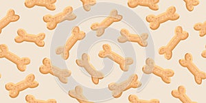 Seamless pattern with dog food. Pet bones. Vector illustration. photo
