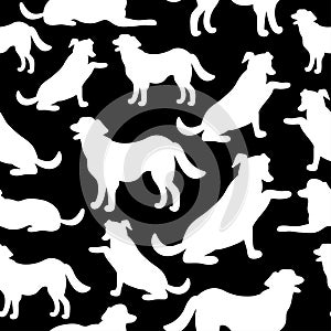 Seamless pattern with dog silhouettes.