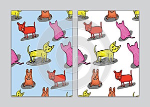 Seamless pattern dogs cartoon for book cover, paper, wallpaper, Gift Wrap, wale, fabric