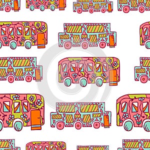 Seamless pattern with doodle recreational vechicles-3