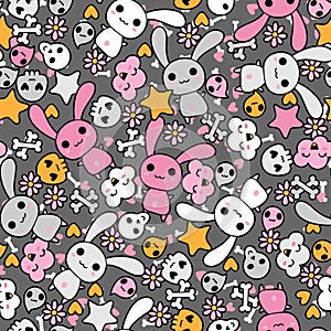 Seamless pattern with doodle. Vector kawaii