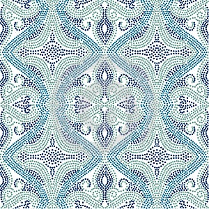 Seamless pattern with dotted geometric drawing