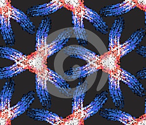 Seamless pattern with dotted geometric drawing