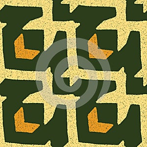 Seamless pattern with dotted geometric drawing