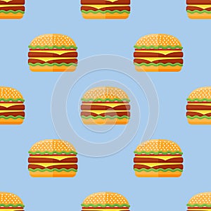 Seamless pattern with double hamburger