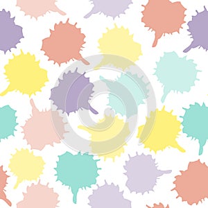 Seamless pattern, drawn abstract shapes in pastel shades on a white background. Textiles