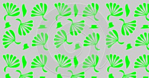 Seamless pattern drawn green leaves on a gray background abstraction. EPS10 vector